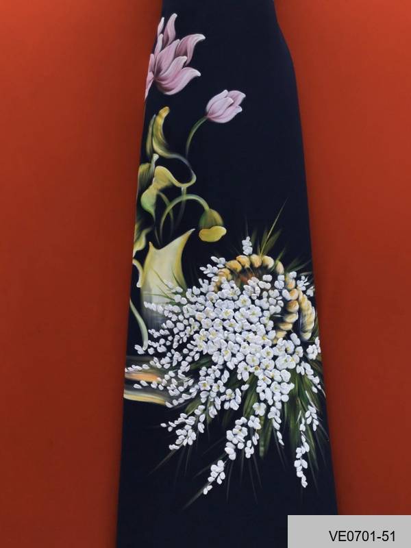 Vải Áo Dài Thái Tuấn Vẽ Tay Cao Cấp Hình Hoa Đẹp AD VE0701_52 2